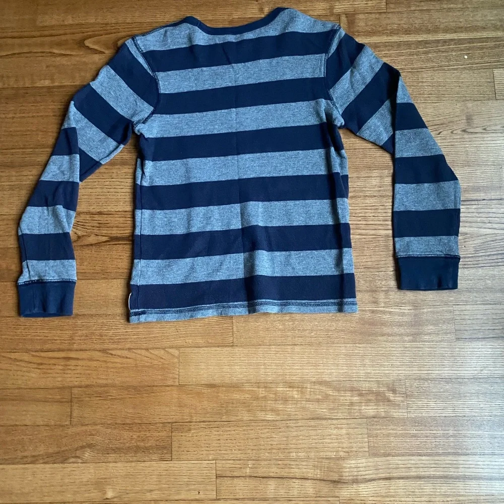 Boy’s size 12 OshKosh B'gosh Navy Blue and Gray Striped Long Sleeve Tee